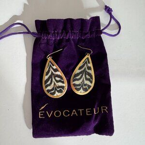 Evocateur 14k Zebra Teardrop earrings